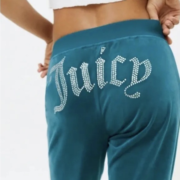 Juicy Couture X Urban Outfitters OG Bling Velour Pants Y2K Large - Picture 3 of 17